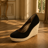 Escarpins Compensés Espadrilles en Daim