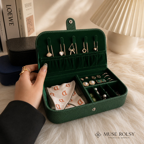 Boîte à Bijoux de Voyage en Velours