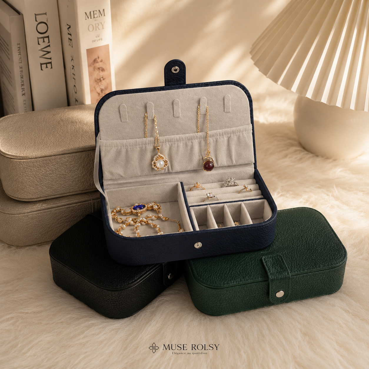 Boîte à Bijoux de Voyage en Velours