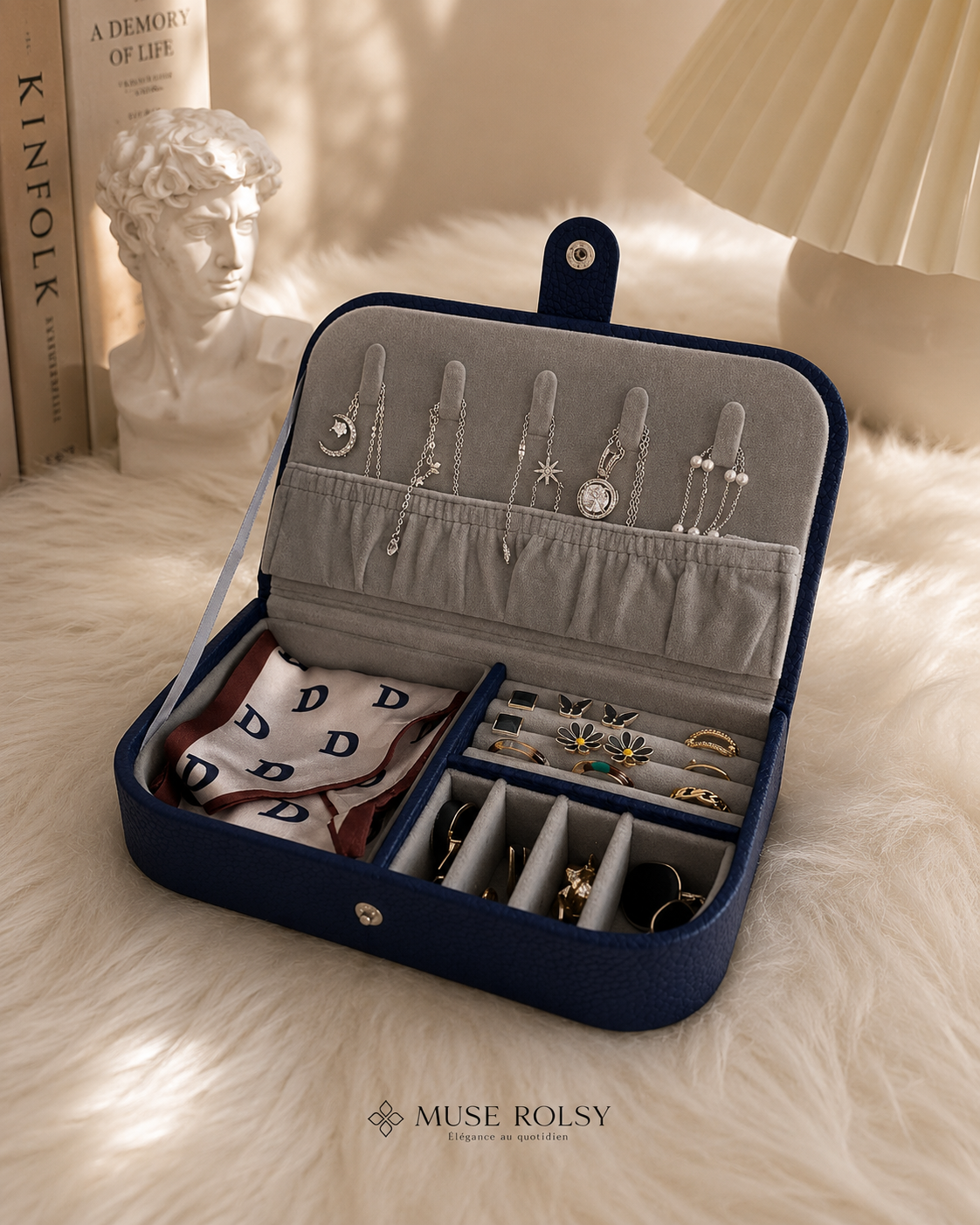 Boîte à Bijoux de Voyage en Velours