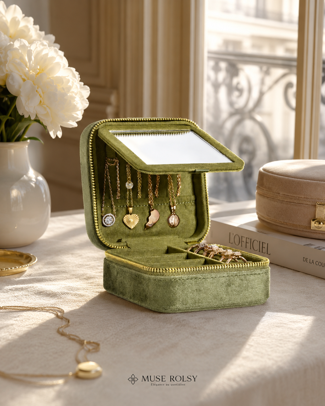 Écrin à Bijoux de Voyage en Velours