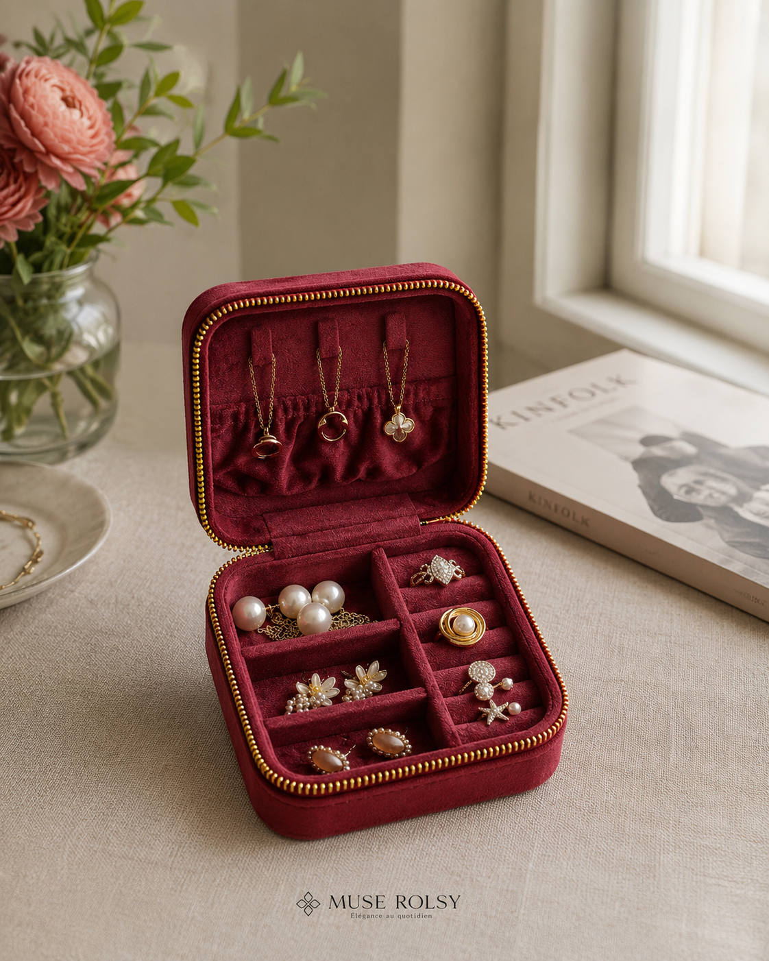 Écrin à Bijoux de Voyage en Velours
