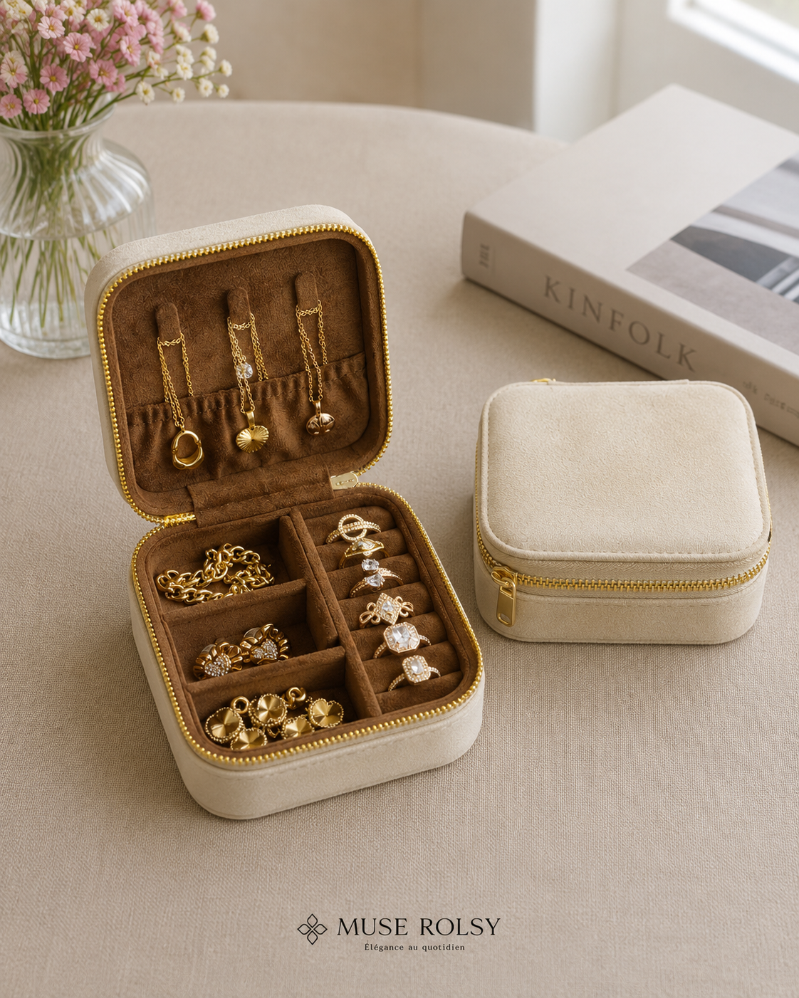 Écrin à Bijoux de Voyage en Velours