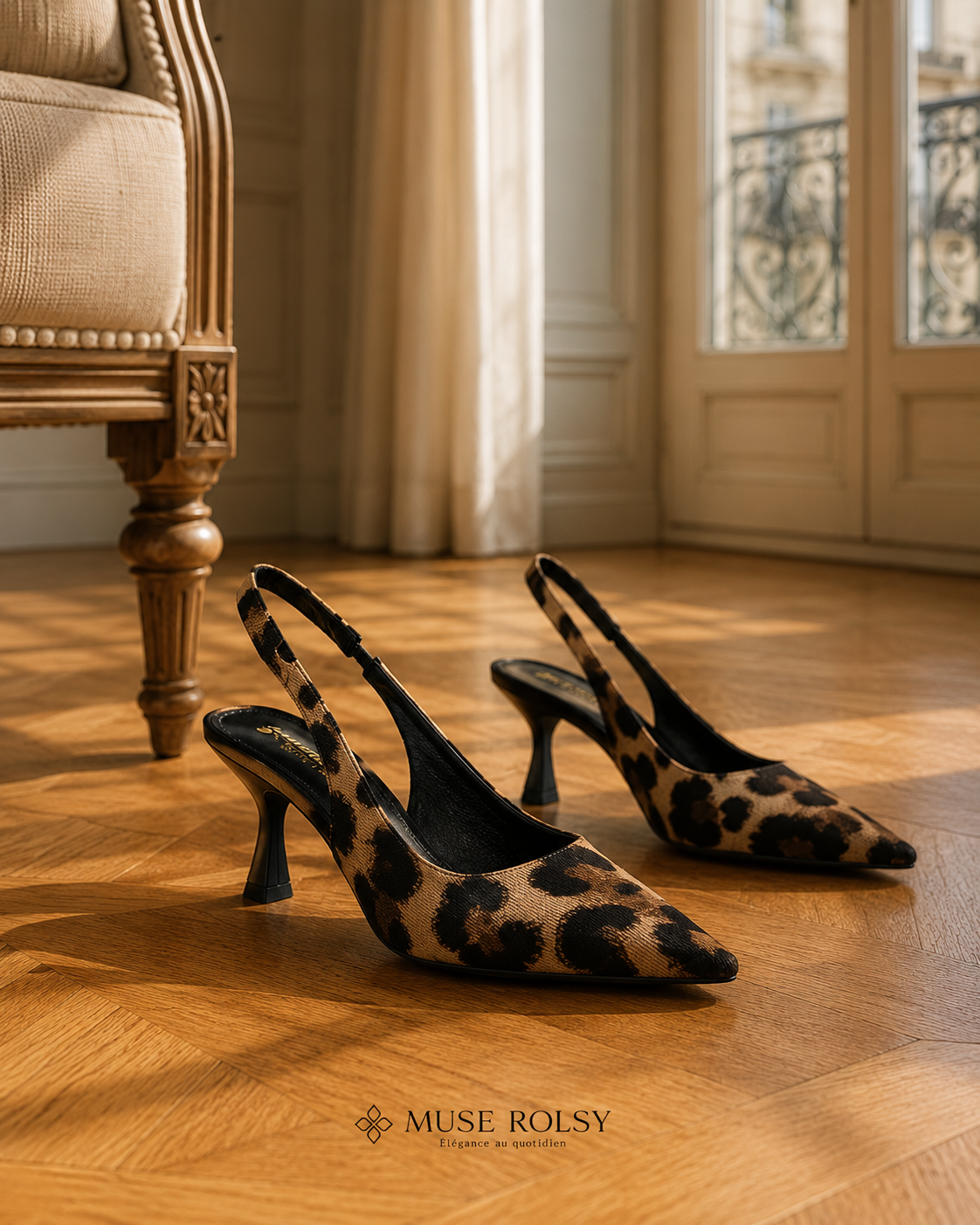 Escarpins Slingback en Daim à Petit Talon