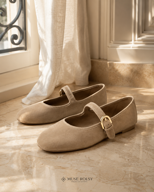 Ballerines Mary Jane en Daim