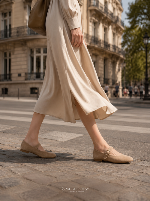 Ballerines Mary Jane en Daim