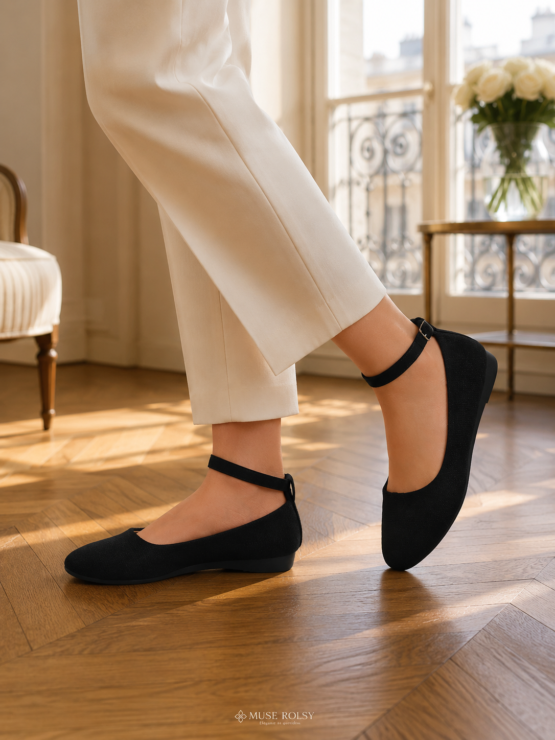 Ballerines Mary Jane à Bout Carré