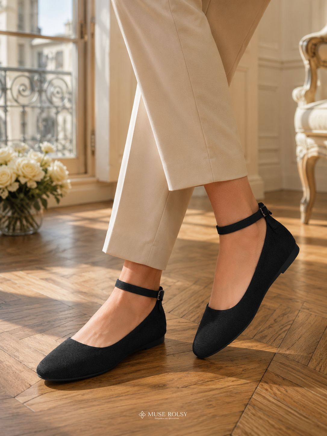 Ballerines Mary Jane à Bout Carré