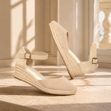 Sandales Compensées Espadrilles en Daim