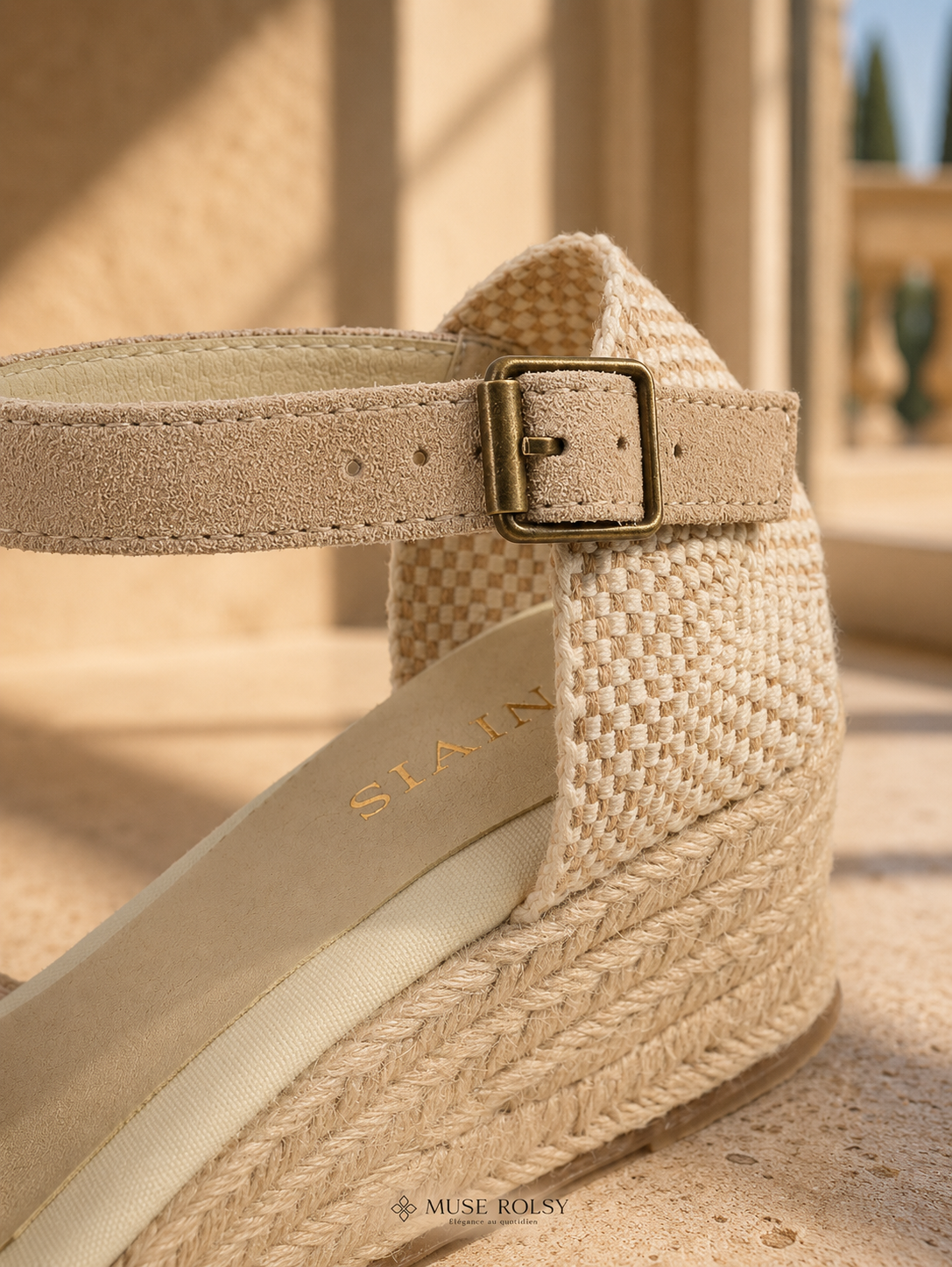 Sandales Compensées Espadrilles en Daim