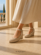 Sandales Compensées Espadrilles en Daim