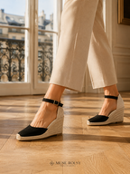 Sandales Compensées Espadrilles en Daim