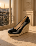 Escarpins Compensés Espadrilles en Daim