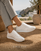 Baskets en Cuir Blanc Minimalistes
