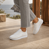 Baskets en Cuir Blanc Minimalistes