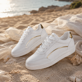 Baskets Compensées en Cuir pour Femme
