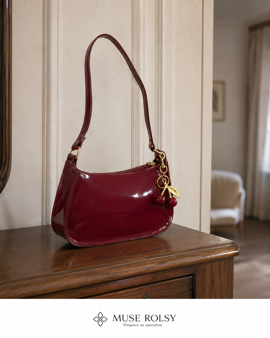 Sac Épaule Bordeaux Minimaliste