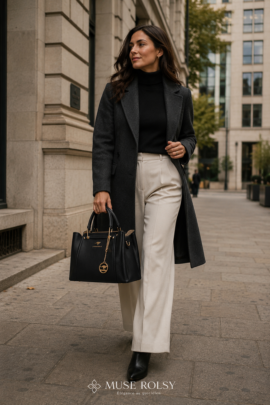 Sac Cabas Luxe à Trois Compartiments en Cuir Premium