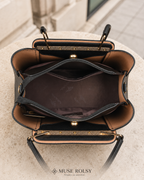 Sac Cabas Luxe à Trois Compartiments en Cuir Premium