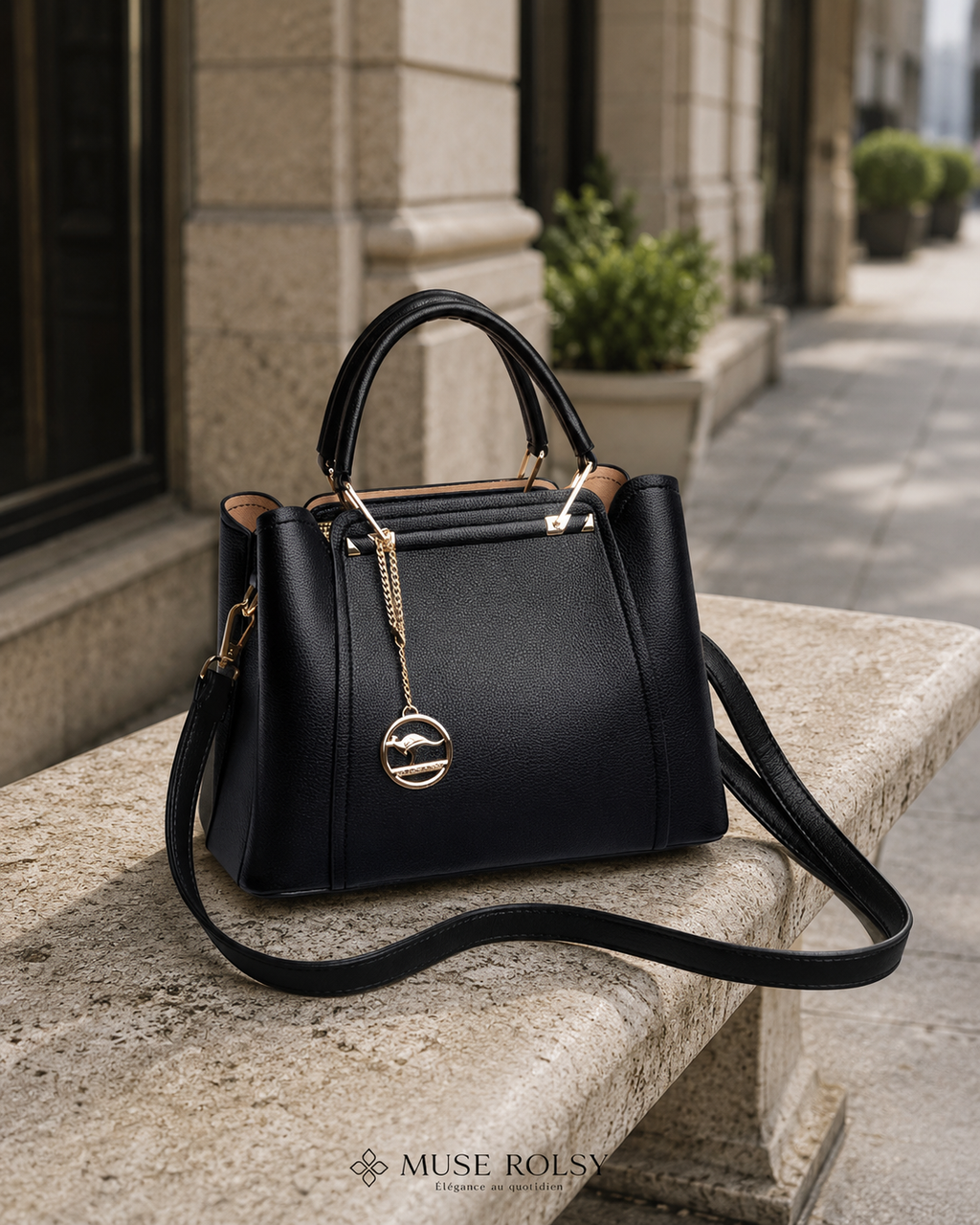 Sac Cabas Luxe à Trois Compartiments en Cuir Premium