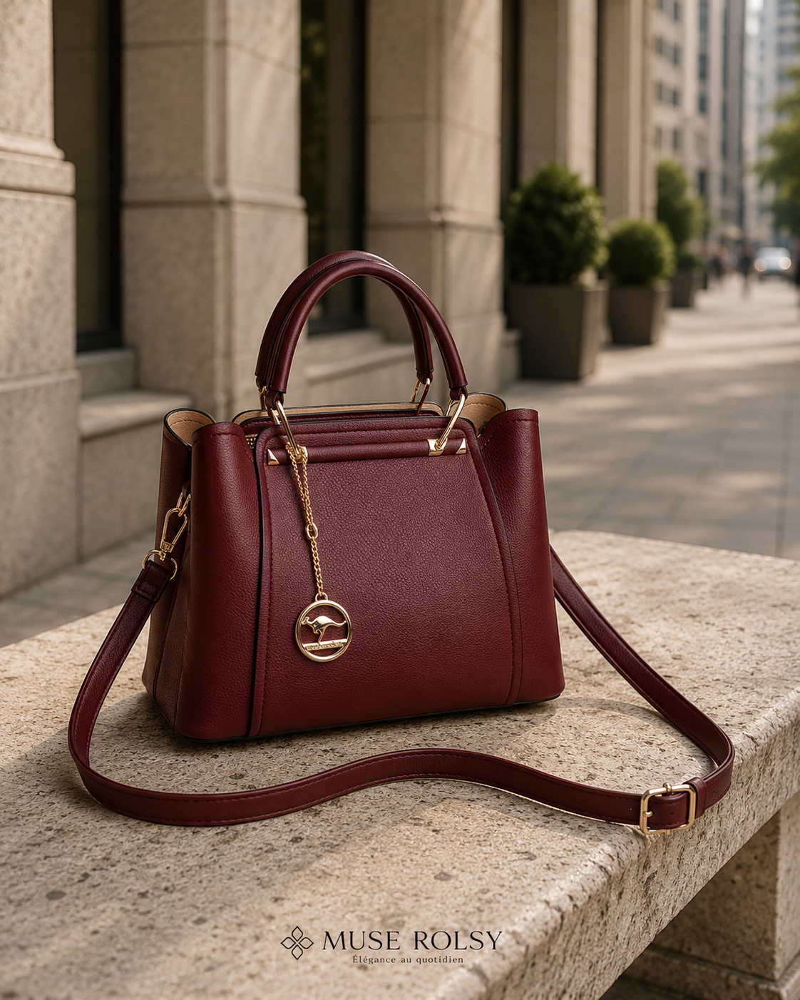 Sac Cabas Luxe à Trois Compartiments en Cuir Premium