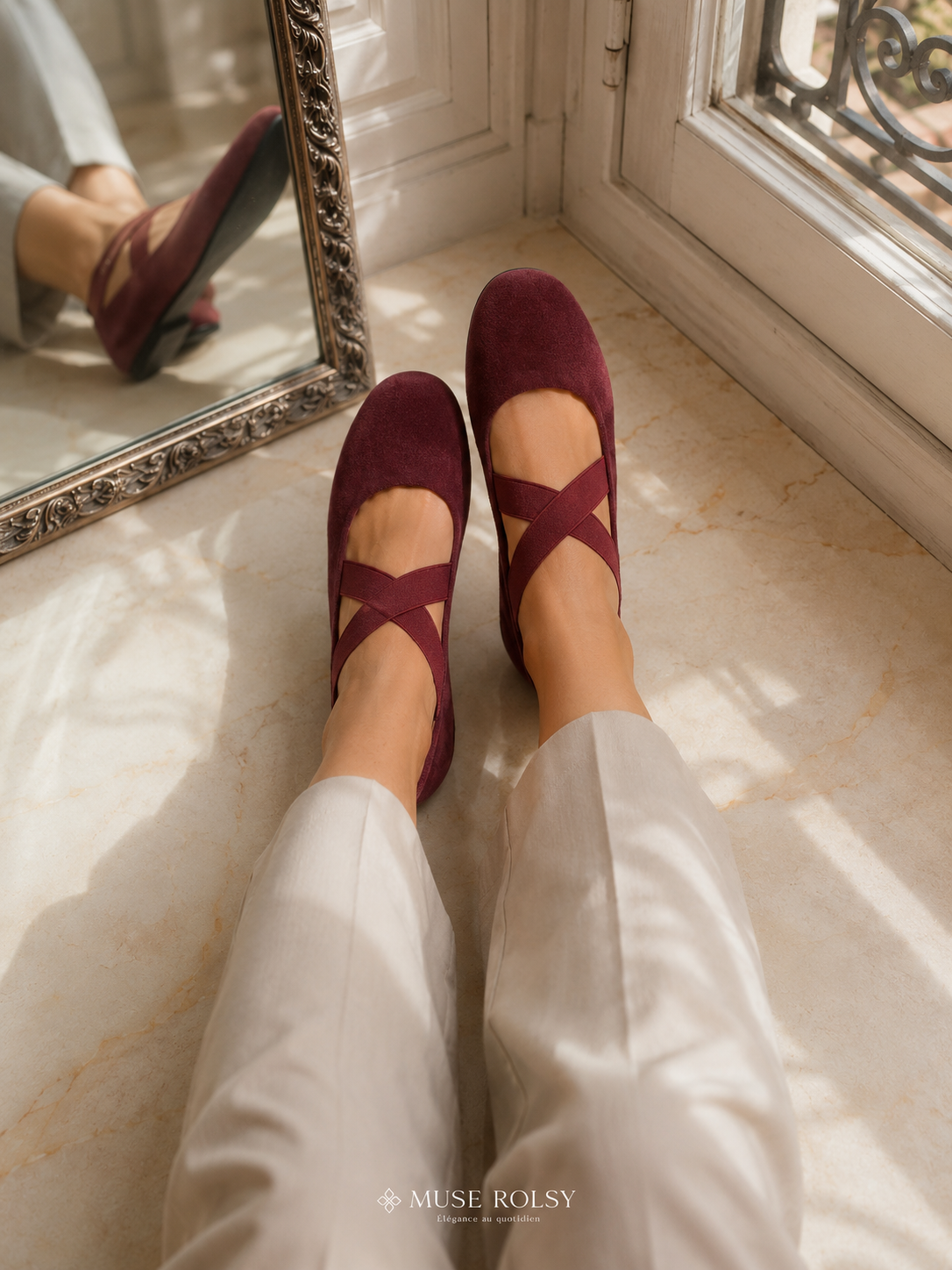 Ballerines Mary Jane Rétro Rouges