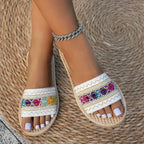 Sandales Bohème Chic à Détails Colorés