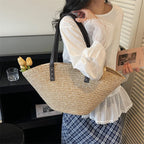 Raffia Tote Bags For Women Straw Crochet Bucket Shoulder Bags Large Capacity Shopper Totes 2026 Summer Latest Designer Handbags