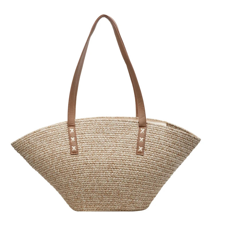 Raffia Tote Bags For Women Straw Crochet Bucket Shoulder Bags Large Capacity Shopper Totes 2026 Summer Latest Designer Handbags