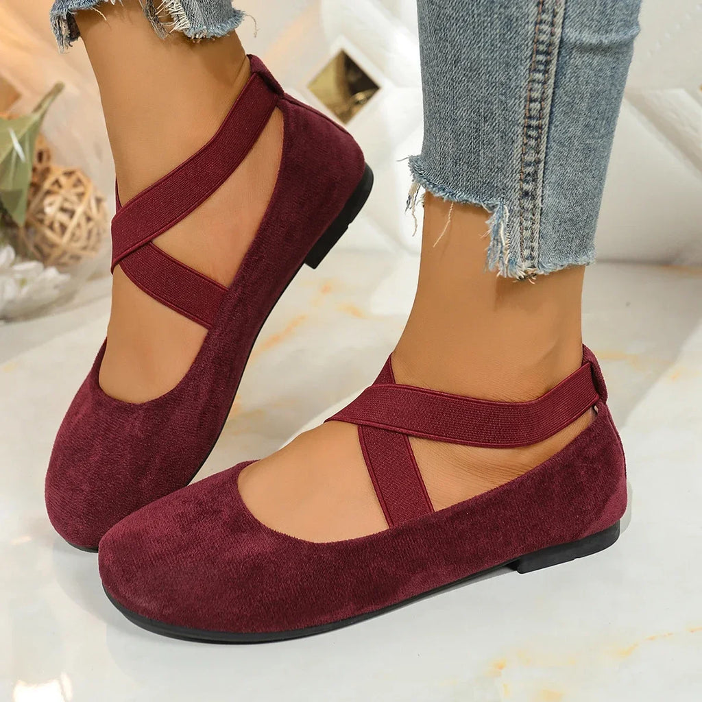 Ballerines Mary Jane Rétro Rouges