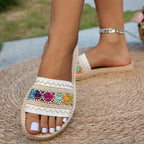 Sandales Bohème Chic à Détails Colorés