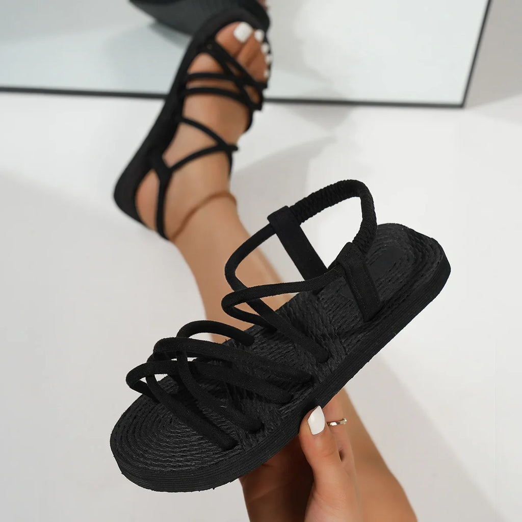 2026 New Summer Leisure Sandals For Women Flat Shoes Soft EVA Sole Light Weight Female Daily Walking Sandalias Street Footwear