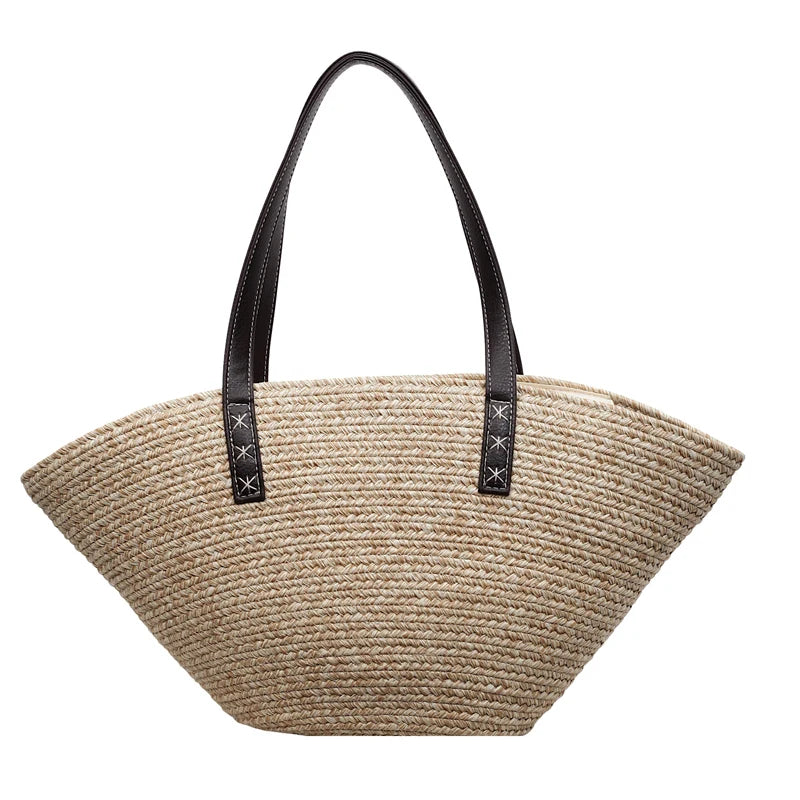 Raffia Tote Bags For Women Straw Crochet Bucket Shoulder Bags Large Capacity Shopper Totes 2026 Summer Latest Designer Handbags