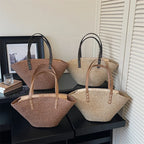 Raffia Tote Bags For Women Straw Crochet Bucket Shoulder Bags Large Capacity Shopper Totes 2026 Summer Latest Designer Handbags