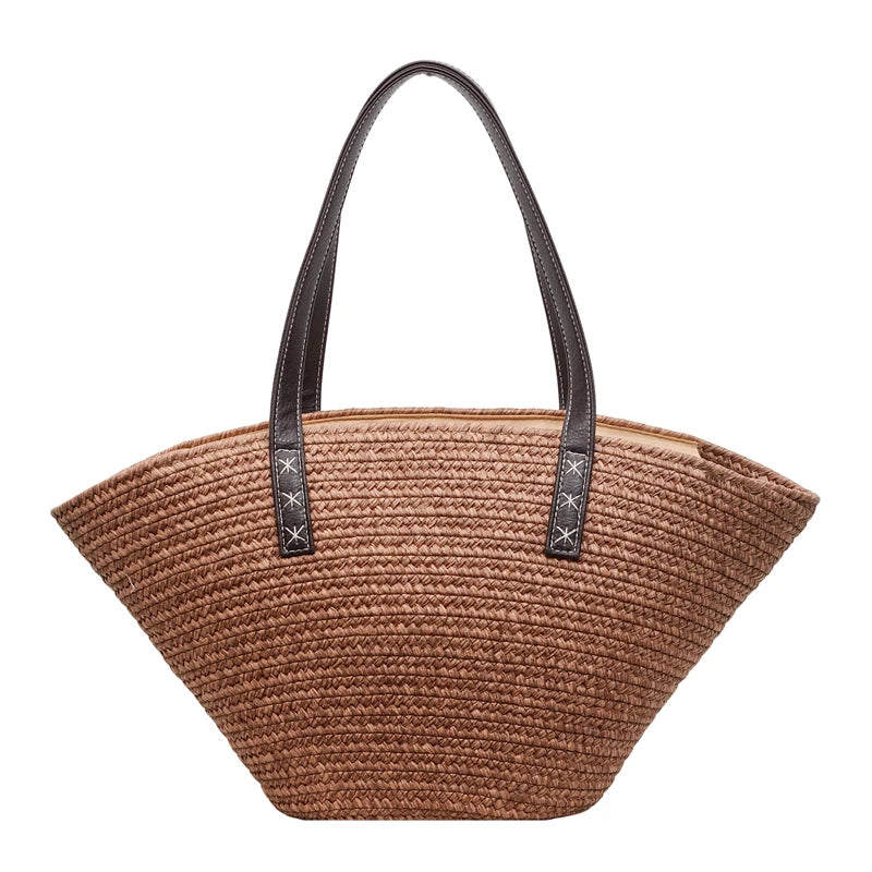 Raffia Tote Bags For Women Straw Crochet Bucket Shoulder Bags Large Capacity Shopper Totes 2026 Summer Latest Designer Handbags